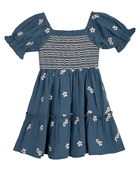 Rare Editions Toddler and Little Girls Daisy Embroidered Dress