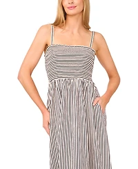 CeCe Women's Striped Smocked Maxi Dress