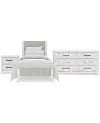 Catriona 3pc Bedroom Set (Twin Upholstered Bed, Dresser & 2-Drawer Nightstand), Created for Macy's