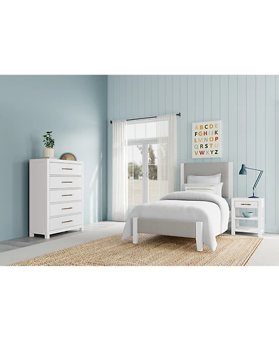 Catriona 3pc Bedroom Set (Twin Upholstered Bed, Chest & Open Nightstand), Created for Macy's