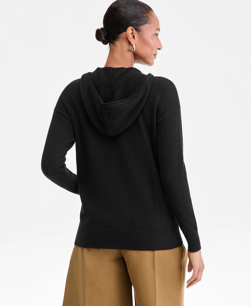 Charter Club Women's 100% Cashmere Zip Hoodie, Macy's Exclusive