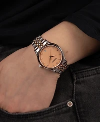 Balmain Women's Swiss Beleganza Diamond (1/20 ct. t.w.) Two-Tone Stainless Steel Bracelet Watch 32mm