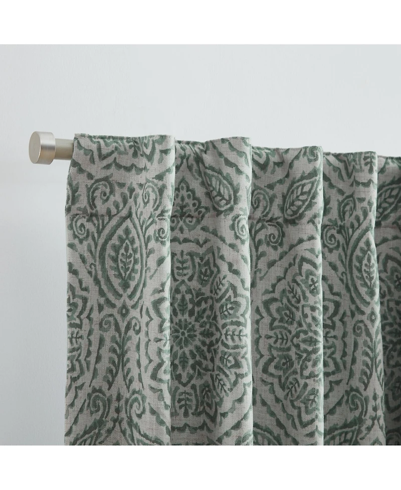 Elrene Home Fashions Giovanni Medallion Linen Blend Window Curtain Panel