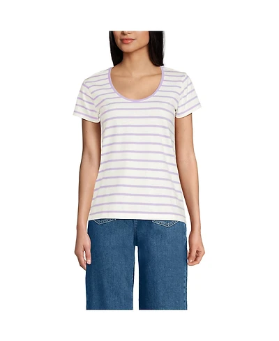 Lands' End Women's Supima Cotton Short Sleeve Scoop Neck Tee