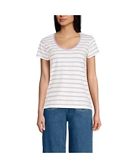 Lands' End Women's Supima Cotton Short Sleeve Scoop Neck Tee