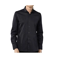 Luchiano Visconti Men's Black Jacquard shirt