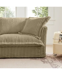 Streamdale Camel Corduroy Slipcovered 4-Seater Sofa