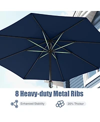 Outdoor Heavy Duty Market Umbrella with Crank Handle and 8 Sturdy Ribs