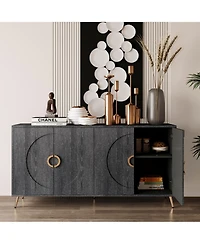 Streamdale 4-Door Modern Lacquered Buffet Cabinet