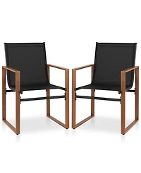 Outdoor Dining Chairs with Breathable Seat and Backrest Set of 2