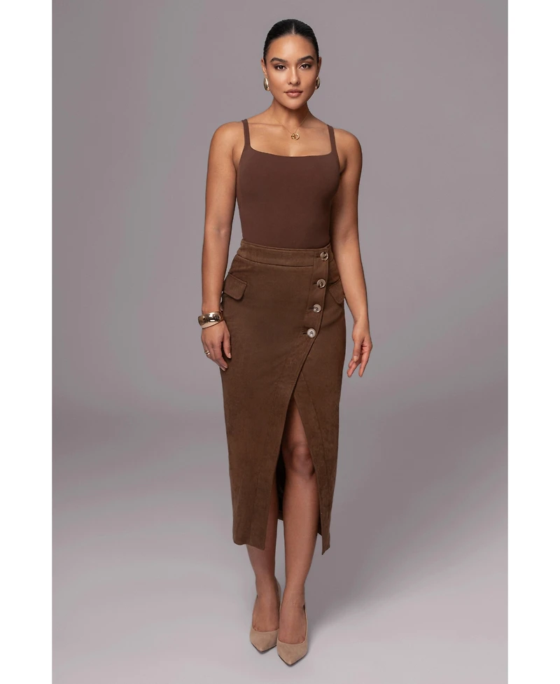 Jluxlabel Women's Audrey Suede Midi Skirt
