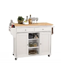 Modern Kitchen Island with Storage Shelves and Drawers