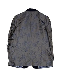 Elie Balleh Boys Navy Slim Fit Floral Shawl Collar Blazer