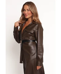 Petal and Pup Women's Trevira Faux Leather Shirt