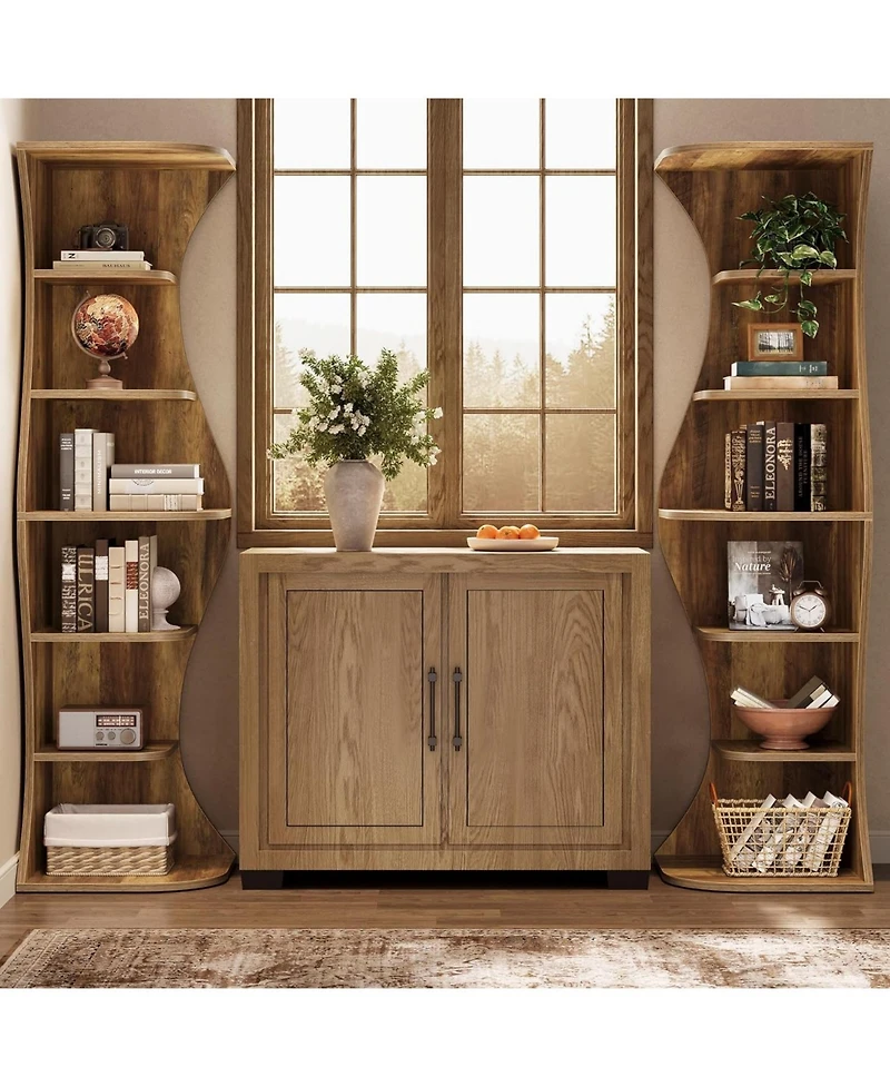 Tribesigns 73.2" Tall Corner Bookcase, Farmhouse 6-Tier Corner Shelf for Small Space, Freestanding Bookshelf Display Shelf Plant Stand