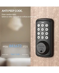 Zachvo Keyless Entry Deadbolt Lock, Electric Door Locks with Keypads and Emergency Charging Port