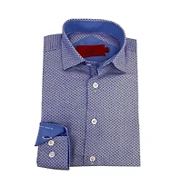 Elie Balleh Little Boys Blue Tonal Neat Slim Fit Shirt