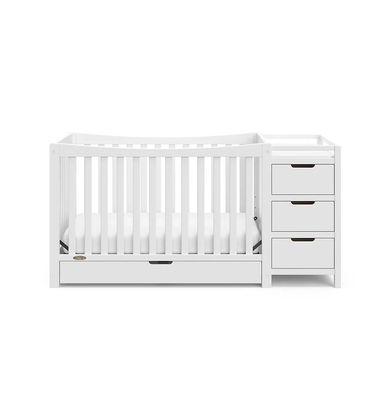 Graco Remi All-in-One Convertible Crib with Drawer and Changer (White)
