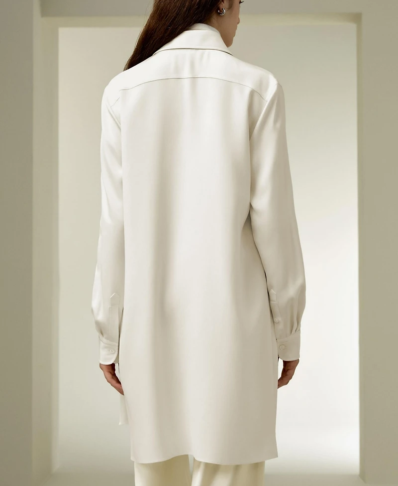 Lilysilk Women's Classic Longline Silk Shirt