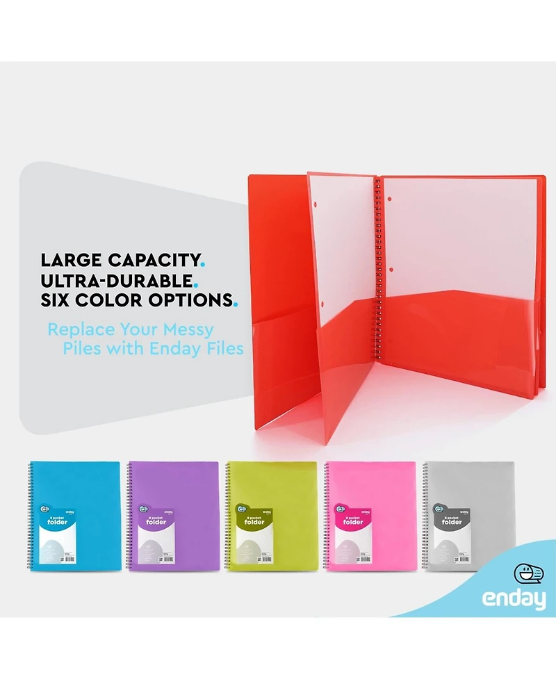 Poly 8 Pocket Organizer File Folder Letter Legal Document Organizer Perfect for Office, College, School and More (3 Pack) - by Emraw