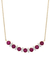 Ruby (1-1/2 ct. t.w.) & Diamond (1/4 ct. t.w.) 17" Collar Necklace in 14k Gold