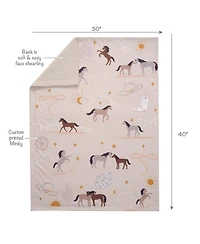 Lambs & Ivy Baby Country Western Cowboy/Cowgirl Soft Warm Fleece Blanket