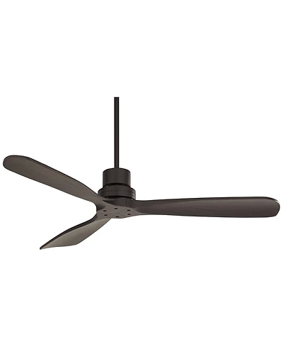 52" Delta-Wing Dc Modern Industrial 3 Blade Indoor Outdoor Ceiling Fan Remote Control Matte Black Wood Damp Rated for Patio Exterior House Porch