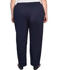 Alfred Dunner Plus Size Mid-Rise Straight Leg Short Length Casual Pants