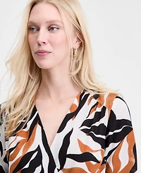 I.n.c. International Concepts Women's Printed Surplice Blouse, Exclusively at Macy's
