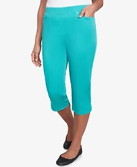 Alfred Dunner Petite Nantucket Tailored Tulip Hem Capri Pants