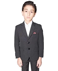 Elie Balleh Toddler Black Slim Fit Windowpane Blazer