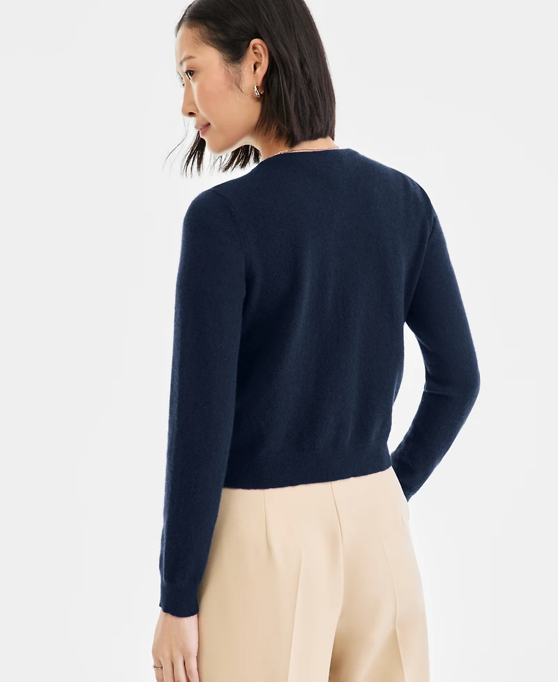 Charter Club Women's 100% Cashmere Crewneck Cardigan, Macy's Exclusive