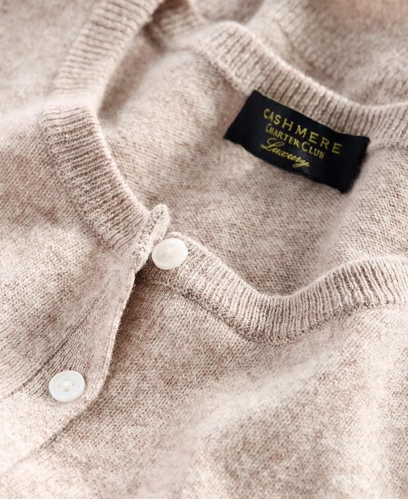 Charter Club Women's 100% Cashmere Crewneck Cardigan, Macy's Exclusive