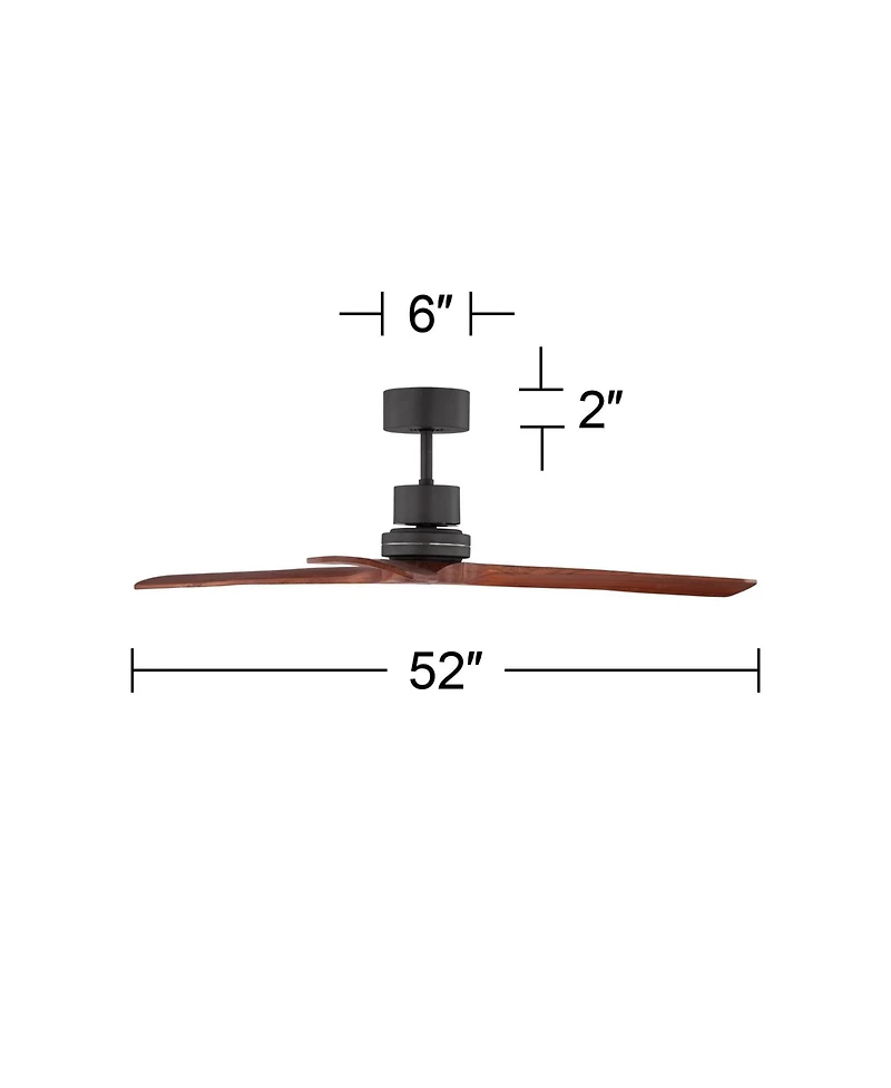 52" Casa Vieja Delta-Wing Dc Rustic Farmhouse Indoor Outdoor Ceiling Fan with Remote Control Oil Rubbed Bronze Walnut Wood Damp Rated for Patio