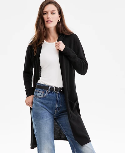 Charter Club Women's 100% Cashmere Open-Front Hoodie, Macy's Exclusive