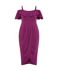 City Chic Plus Flirtation Drape Midi Dress