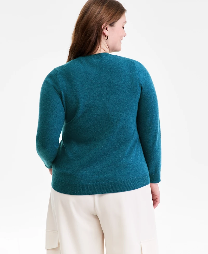 Charter Club Plus 100% Cashmere V-Neck Sweater, Macy's Exclusive