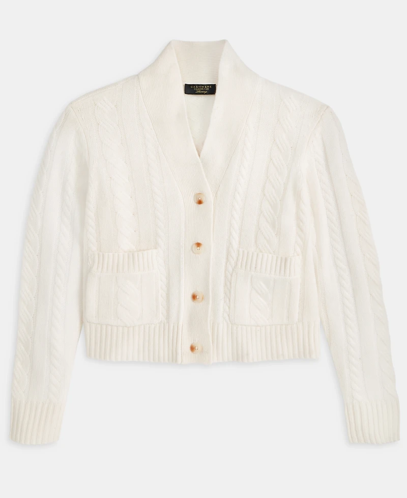 Charter Club Women's 100% Cashmere Cable-Knit Cropped Cardigan Sweater, Macy's Exclusive