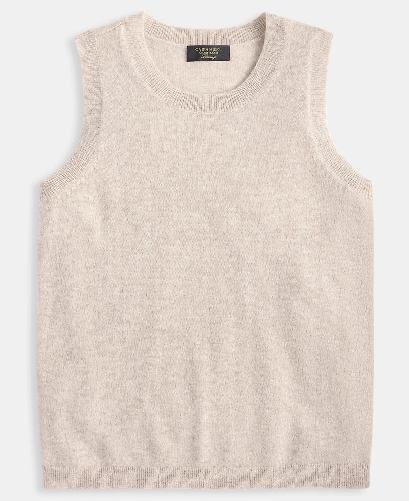 Charter Club Women's 100% Cashmere Sleeveless Crewneck Sweater, Macy's Exclusive