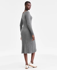 Charter Club Women's 100% Cashmere Ribbed Midi Sweater Dress, Macy's Exclusive