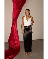 Jluxlabel Women's Nora Satin Maxi Skirt