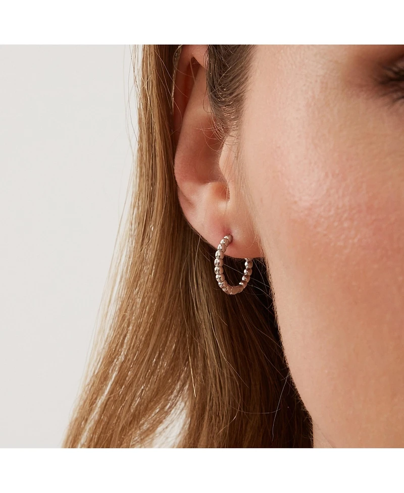 Spero London Bead Hoop Sterling Silver Earring