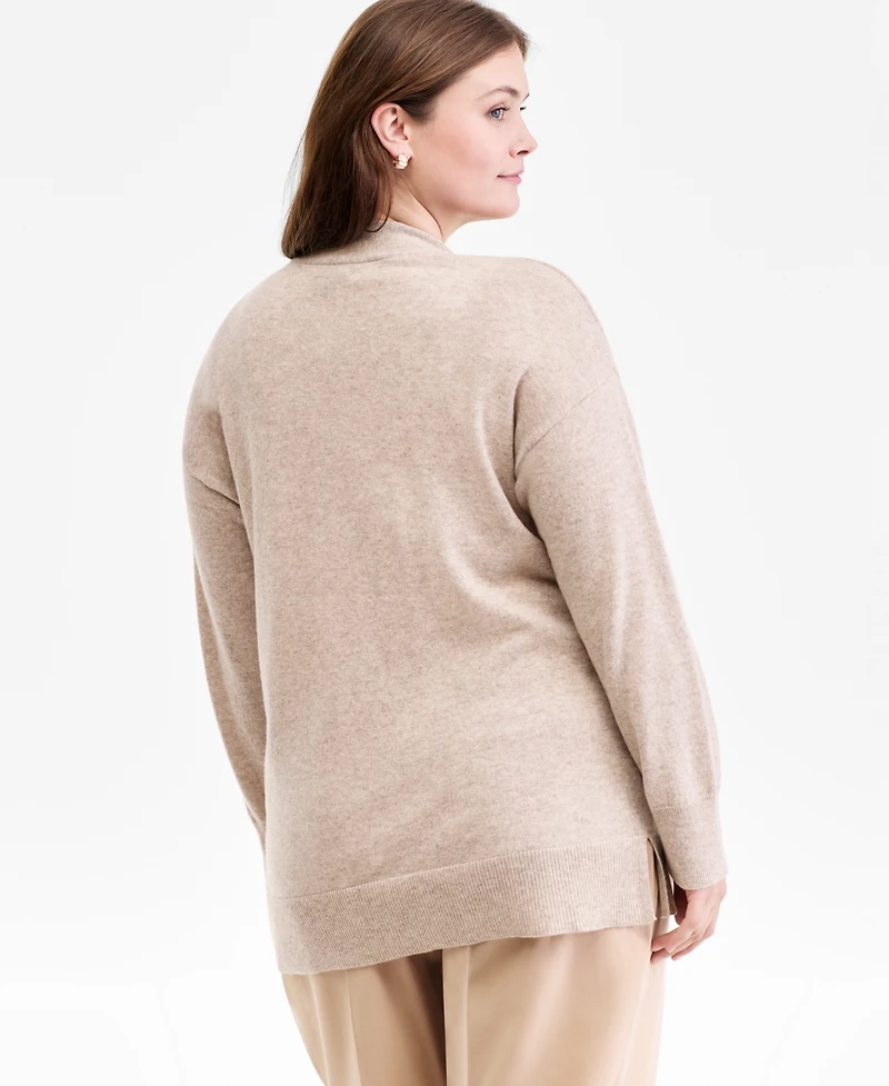Charter Club Plus Size 100% Cashmere Button-Front Cardigan, Macy's Exclusive