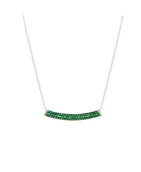 Spero London Sterling Silver Concave Bar Necklace - Green