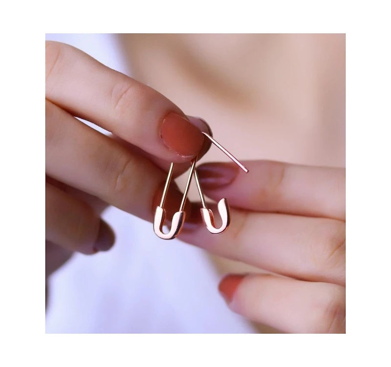 Spero London Sterling Silver Safety Pin Earring