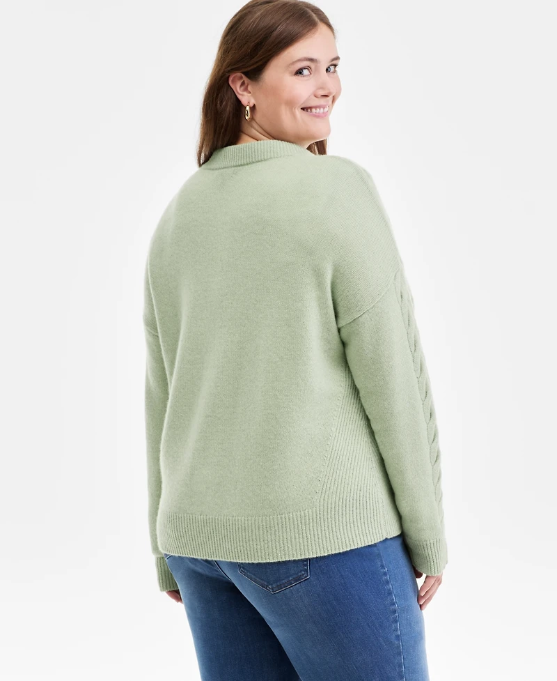Charter Club Plus 100% Cashmere Drop-Shoulder Sweater, Macy's Exclusive