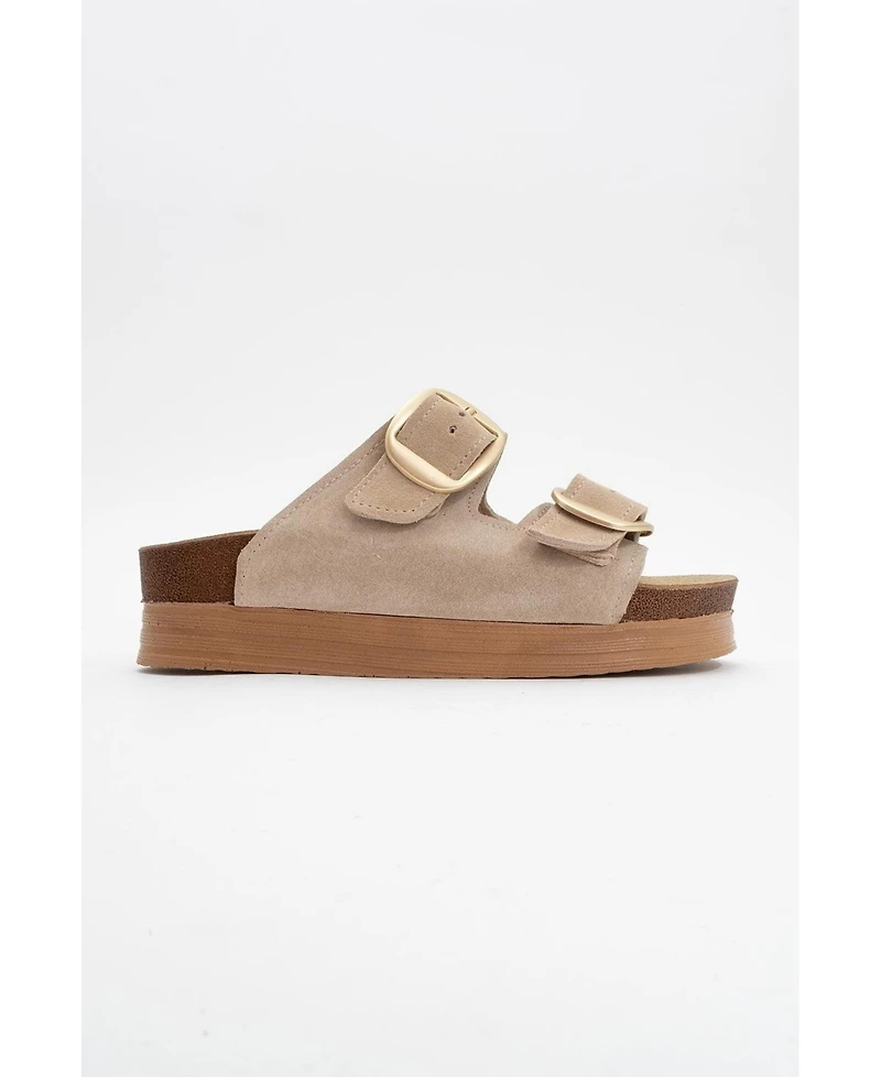 Harbor Suede Leather Two-Strap Sandal (Women)