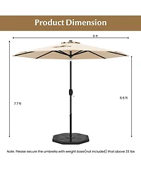 9 Ft Outdoor Market Patio Table Umbrella Push Button Tilt Crank Lift