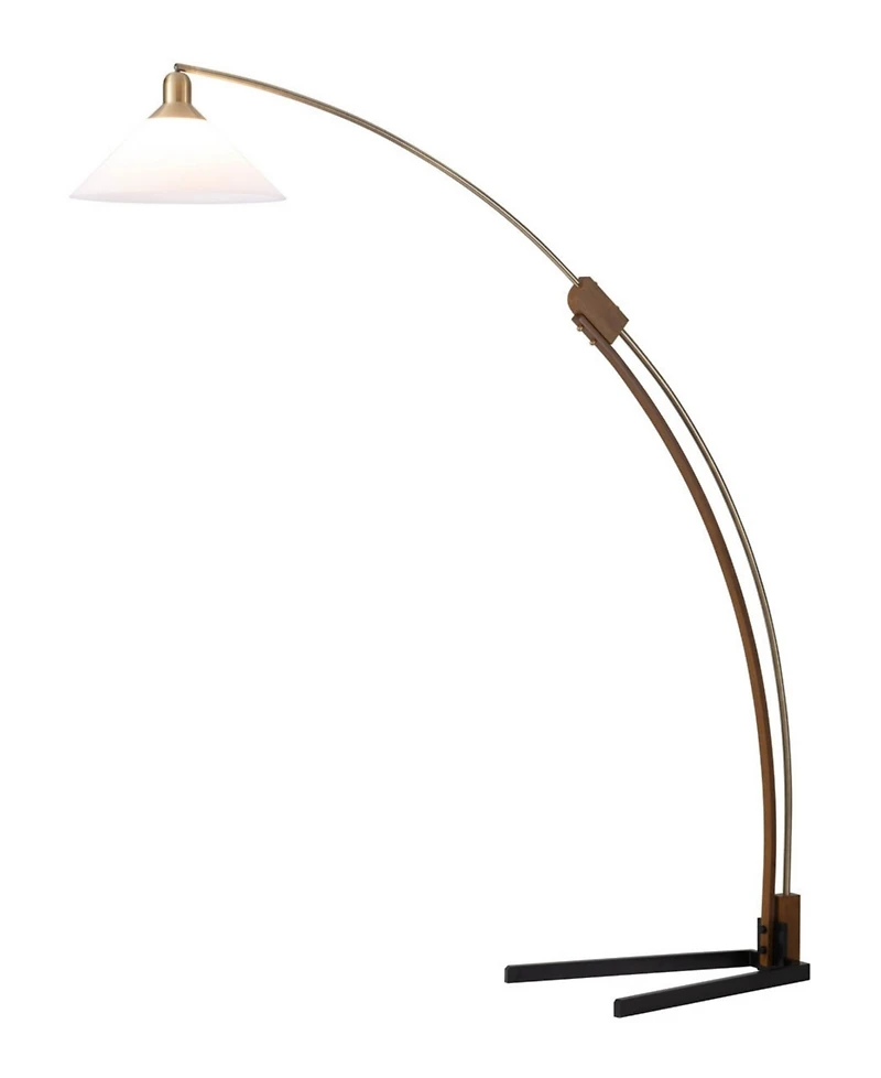 Nova of California 80" Wood Melmar Lucite Arc Floor Lamp