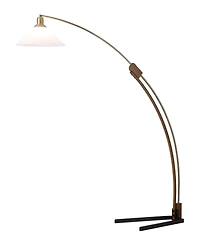 Nova of California 80" Wood Melmar Lucite Arc Floor Lamp